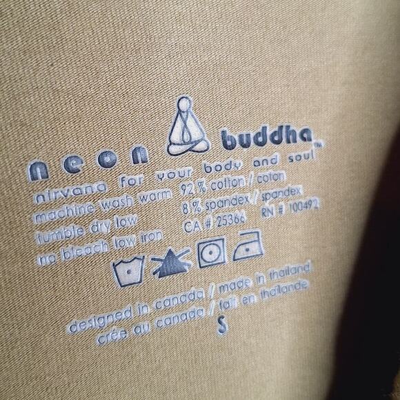 Neon Buddha Military Jacket Small Green Metal Buttons Stretch Jersey Lagenlook - Picture 4 of 7